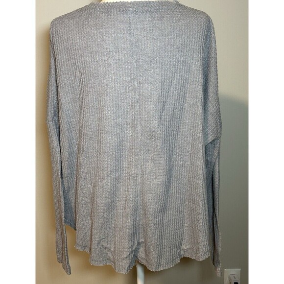 Out from Under Urban Outfitters Jojo Thermal Shirt Sz Medium Gray Waffle Knit - Picture 4 of 10